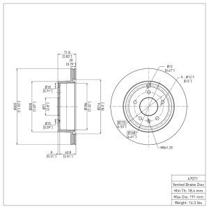 Chevrolet Captiva Sport Brake Rotor (1) - Rear - R1 Concepts - Plain - `07-`15
